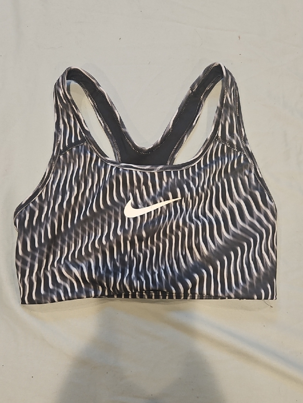 Nike Black & White Wavy Print Sports Bra